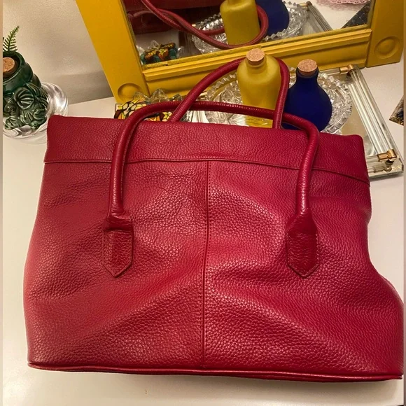 Barr + Barr New York Red Leather Foldable Bag Bags